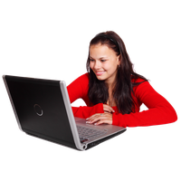 Professional Girl Laptop Using Free HD Image