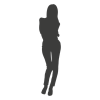 Standing Girl Vector Silhouette Free Transparent Image HD