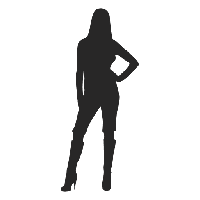 Standing Silhouette Boot Long Vector Girl