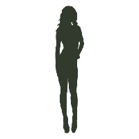 Standing Girl Vector Silhouette Pose