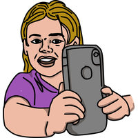 Mobile Using Girl Vector Phone