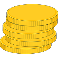 Golden Coins Stack Free PNG HQ