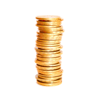 Golden Tower Coins Stack PNG File HD