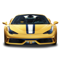 Front Ferrari Yellow View Download HD