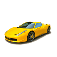 Ferrari Side Yellow View PNG Download Free