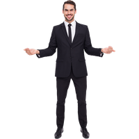 Standing Man Business Formal PNG File HD