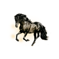 Horse Arabian Black PNG File HD