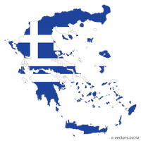 Blue Map Greece PNG File HD