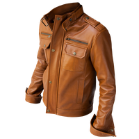 Leather Brown Jacket PNG File HD