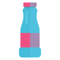Blue Glass Water Bottle PNG File HD