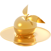Golden Apple PNG File HD