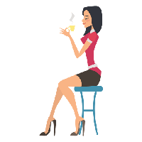 Girl Vector Drinking PNG Free Photo