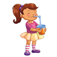Girl Vector Drinking Young Free Clipart HQ